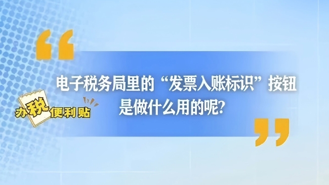 办税便利贴｜电子税务局里的“发票入账标识”按钮，是做什么用的呢？